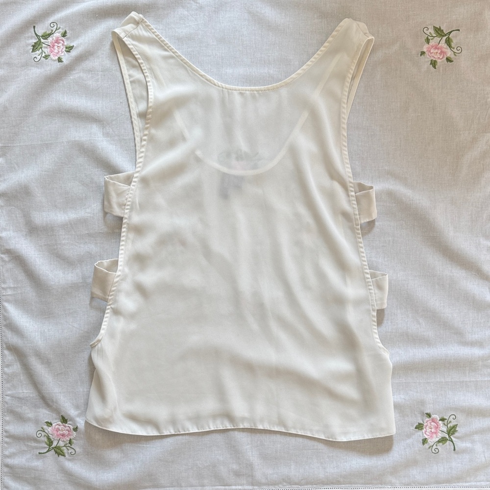 ASOS Semi-Sheer White Sleeveless Top size 2